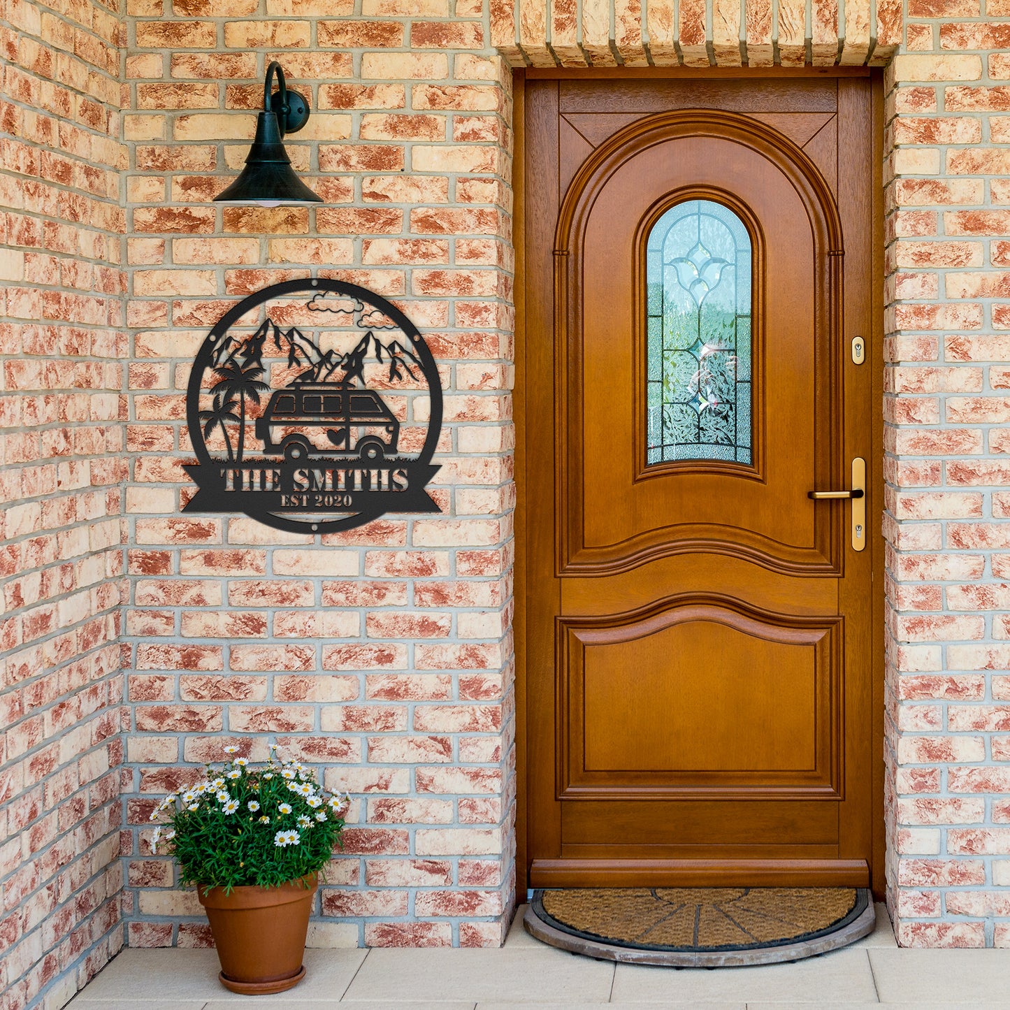 personalized family name camping wall art