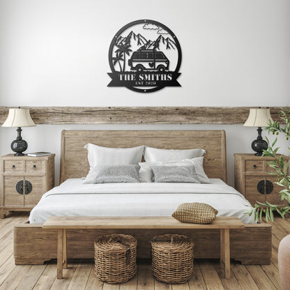Personalized Family Name Camping Wall Art